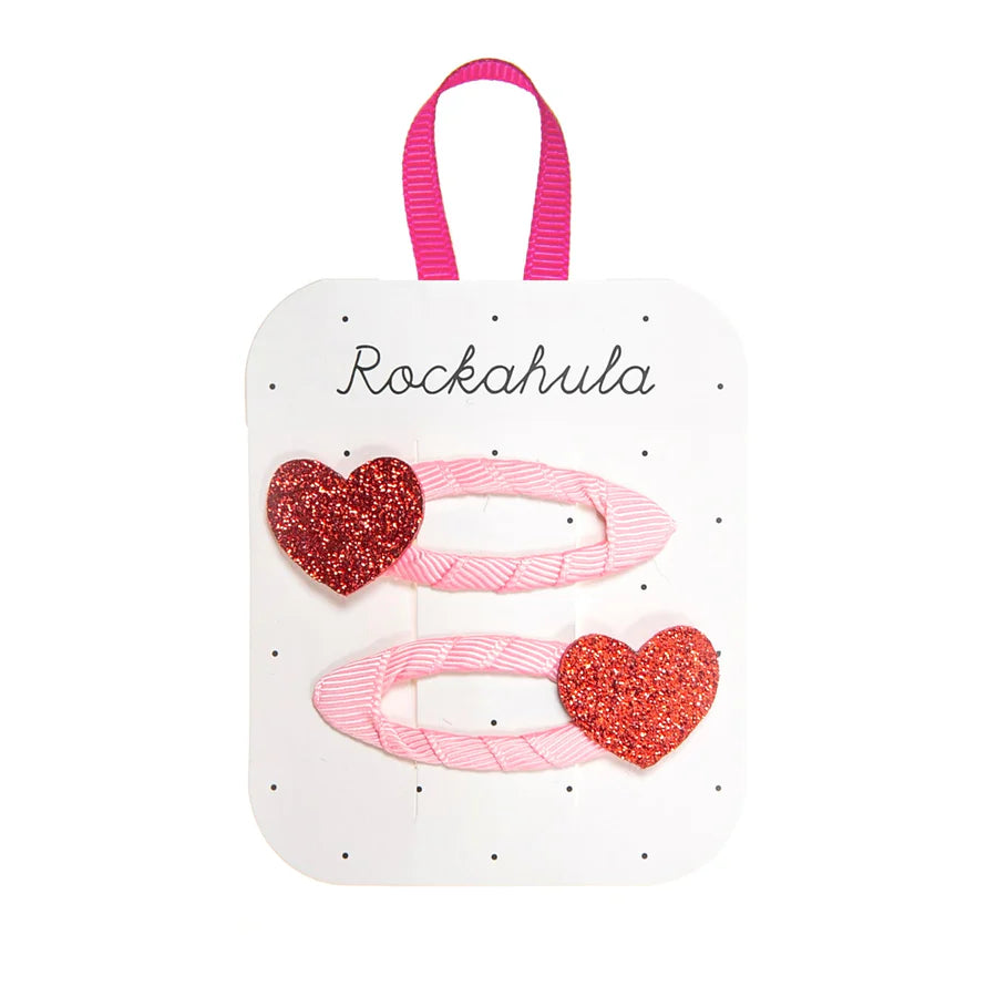 Love Heart Glitter Clips | Rockahula