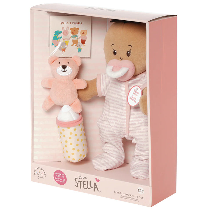 Love, Stella Sleepy Time Set - Beige Doll with Brown Tuft | Manhattan Toy