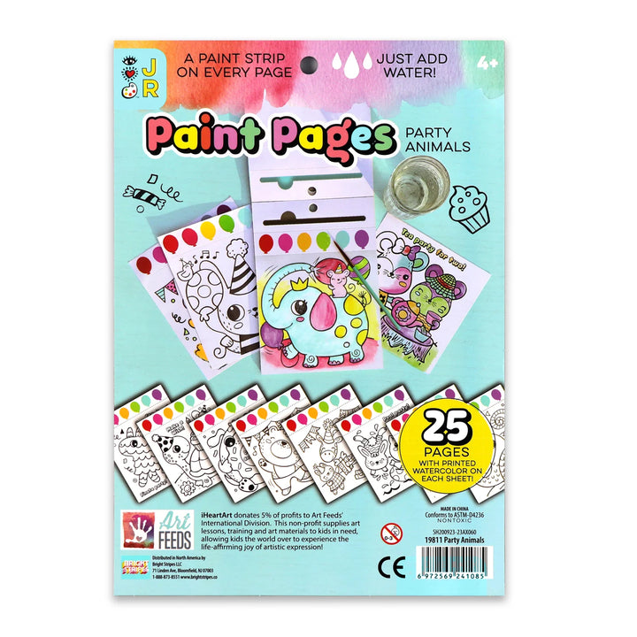 Paint Pages - Party Animals | Bright Stripes