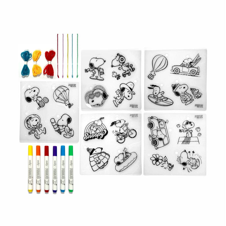 OOLY X Peanuts: D.I.Y. Shrink Art Kit & 6 Mini Paint Markers | OOLY