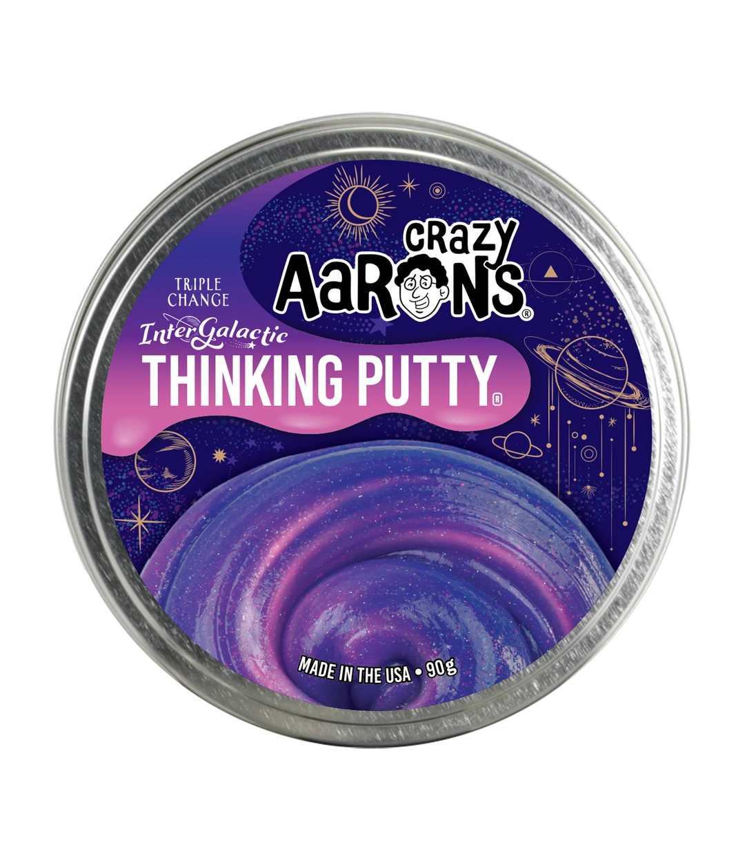 Thinking Putty Tin 4"- Triple Color Change - Intergalactic | Crazy Aaron's