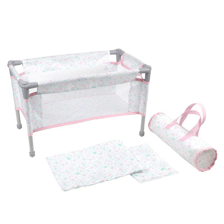 Berenguer Boutique Travel Foldable Crib/Play Pen - Pink | JC Toys