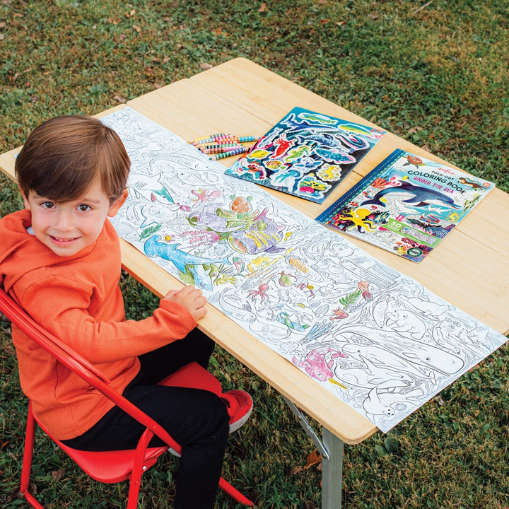 Under the Sea Fold-Out Coloring Book with Stickers | eeBoo