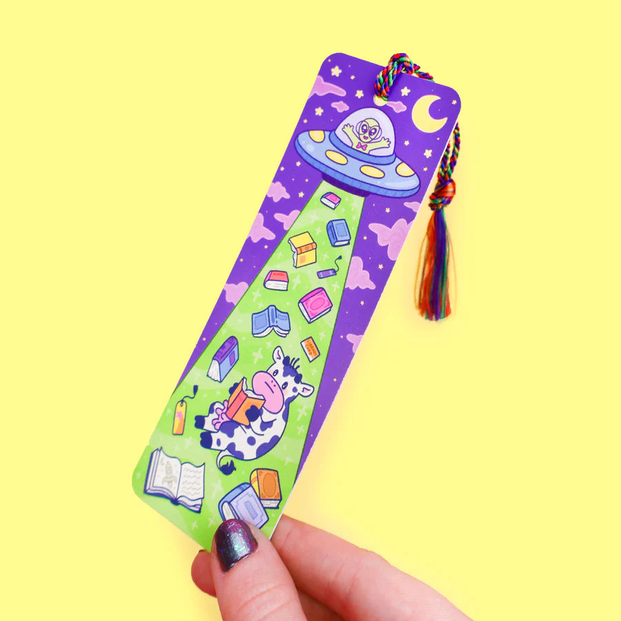 Alien UFO Library Abduction Bookmark with Tassel | Turtle's Soup