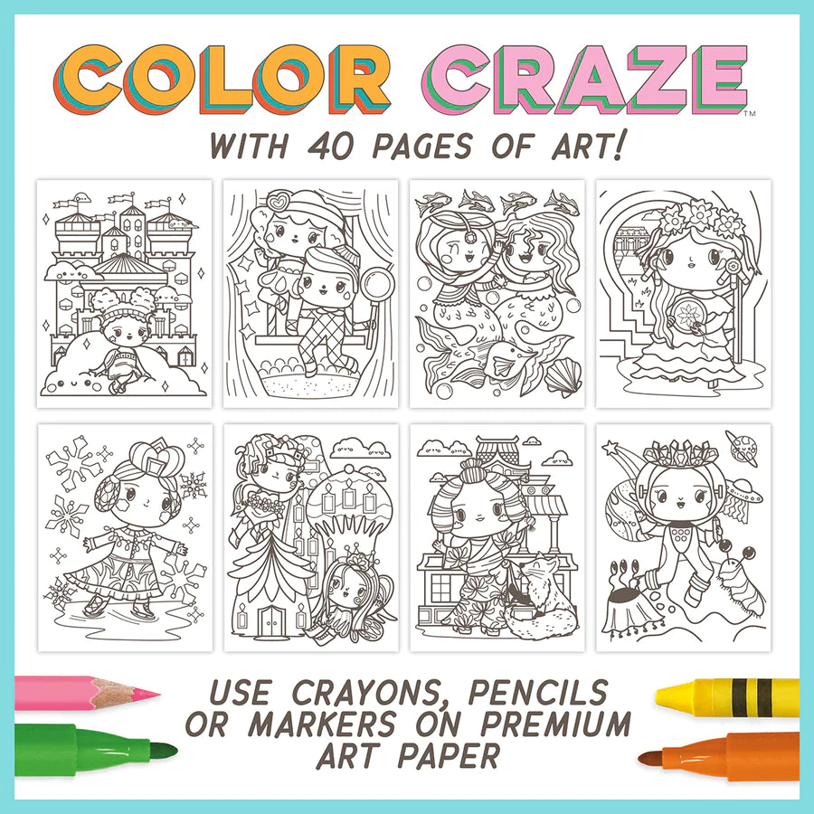 Color Craze Coloring Book - Princess Kingdoms | Bright Stripes