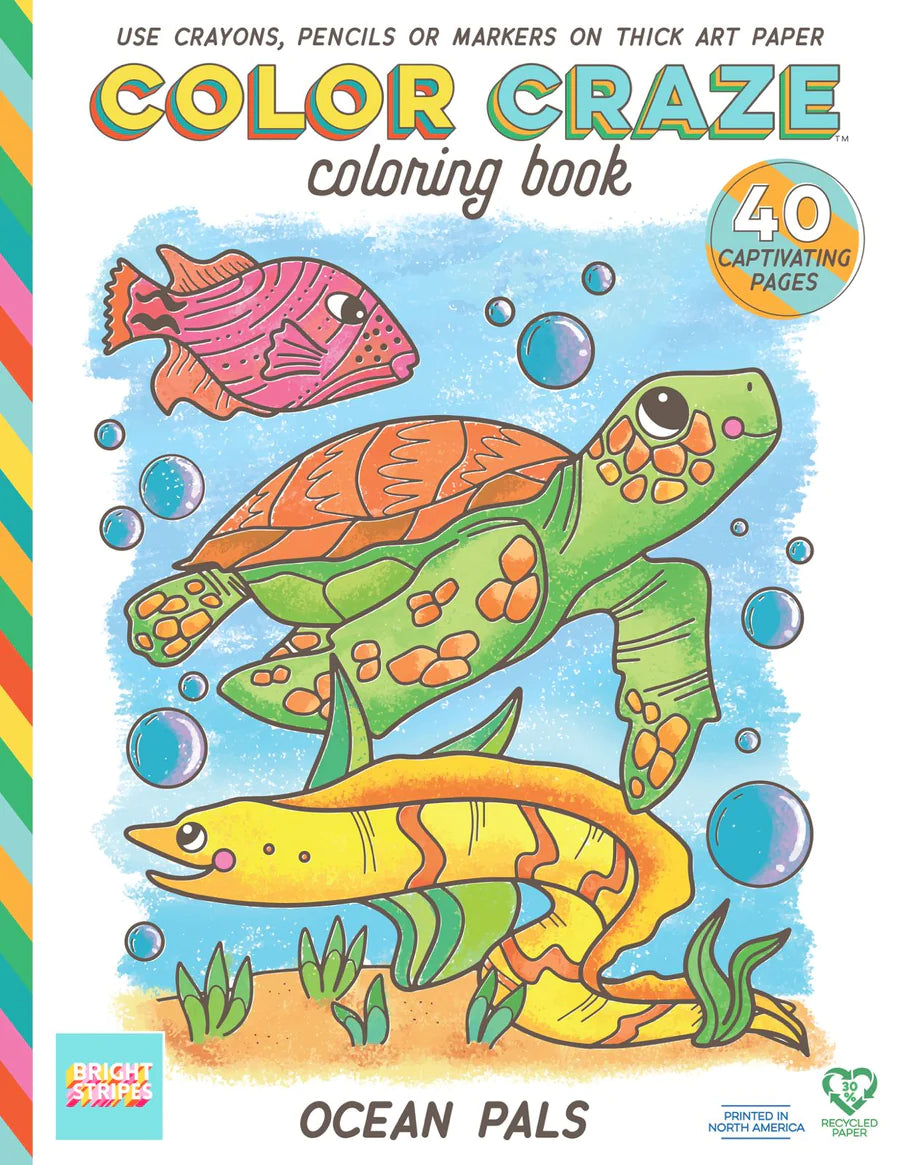 Color Craze Coloring Book - Ocean Pals | Bright Stripes