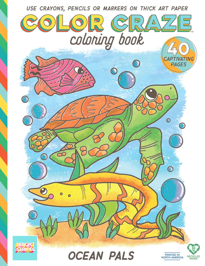 Color Craze Coloring Book - Ocean Pals | Bright Stripes