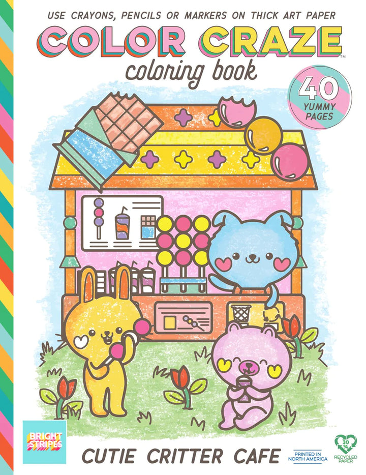 Color Craze Coloring Book - Cutie Critter Cafe | Bright Stripes