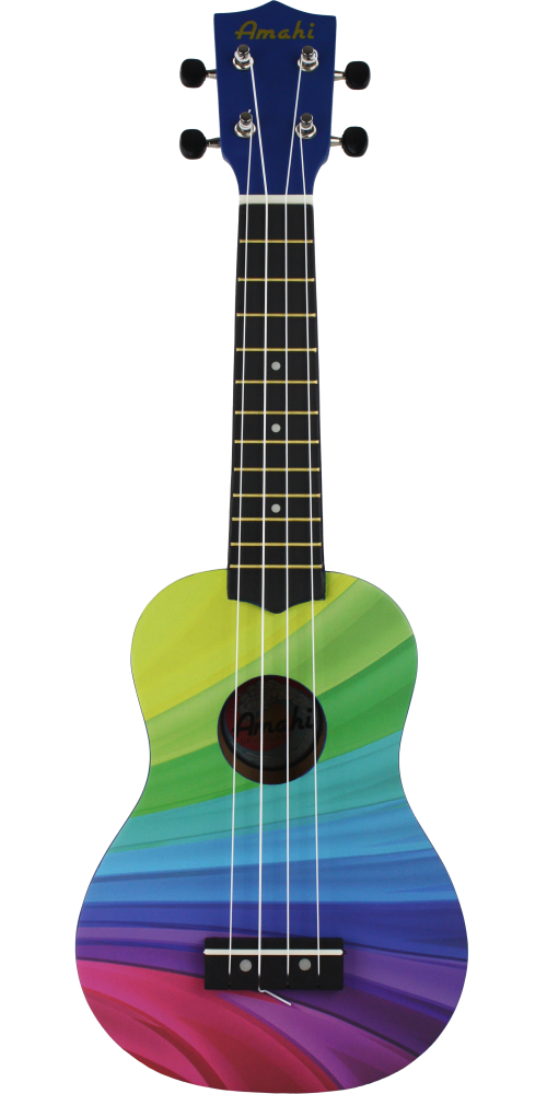 Amahi Wavy Rainbow Ukulele, Soprano | Amahi - LOCAL PICK UP ONLY