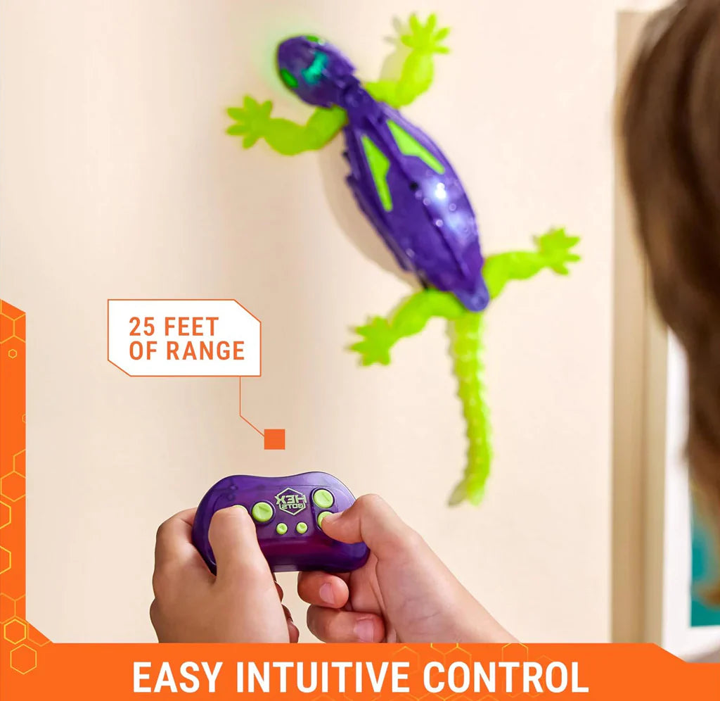 HEX BOTS Wall Crawler Glow in the Dark Gecko | Spin Master