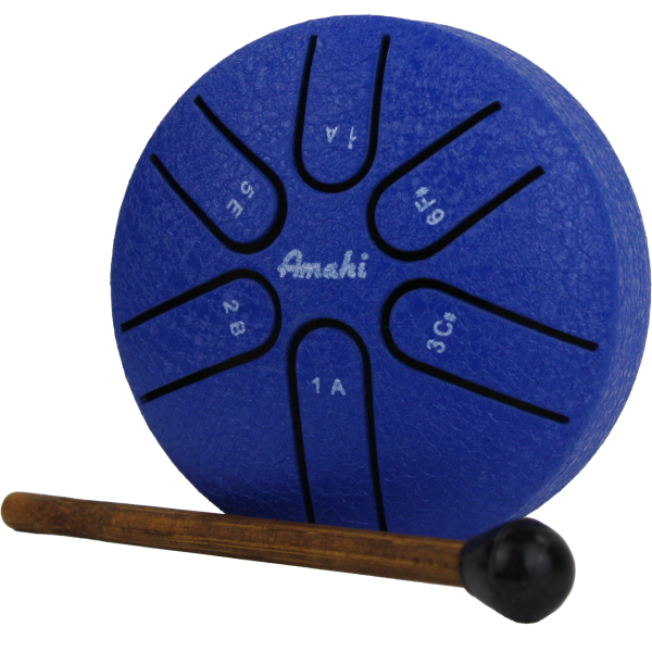 Amahi Steel Tongue Drum, 3″ - Blue | Amahi