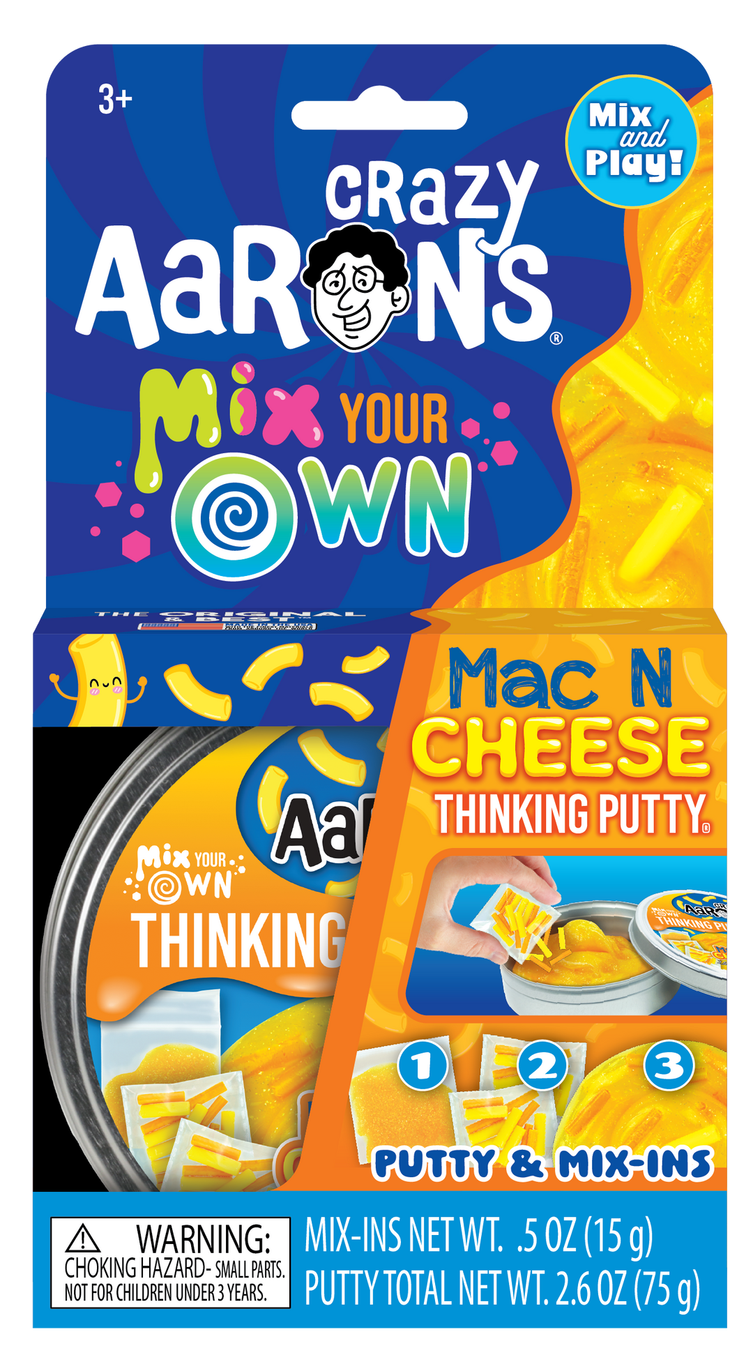 Mac & Cheese - Mix It Full Size 4" Thinking Putty | Crazy Aarons