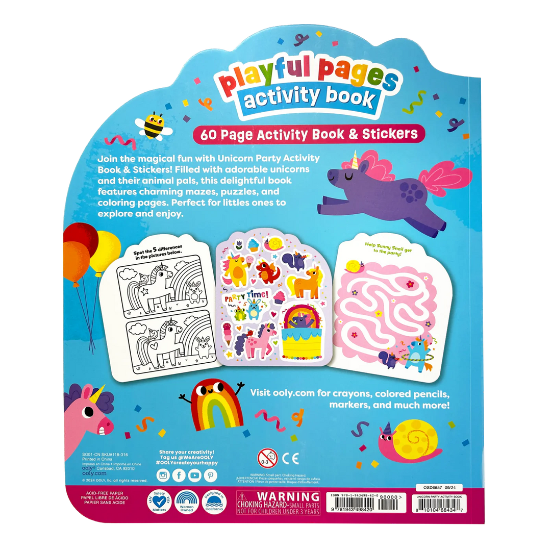 Playful Pages Activity Book - Unicorn Party! | OOLY