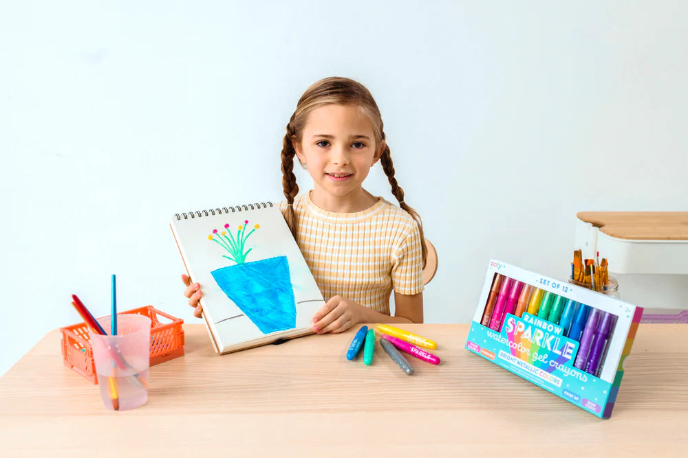 Rainbow Sparkle Metallic Watercolor Gel Crayons - Set of 12 | OOLY