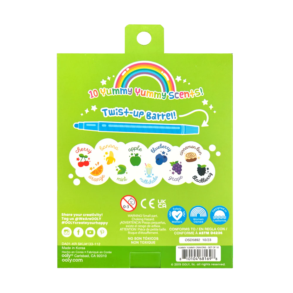 Yummy Yummy Scented Twist-Up Crayons - Set of 10 | OOLY