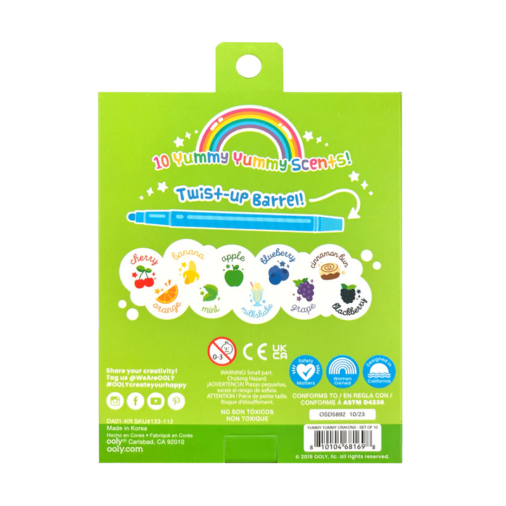 Yummy Yummy Scented Twist-Up Crayons - Set of 10 | OOLY
