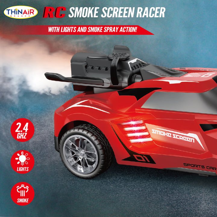RC Smoke Screen Racer - Red | Thin Air Brands