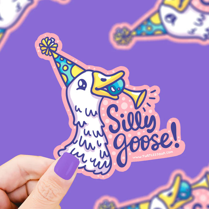Silly Goose Funny Animal Vinyl Sticker | Turtle's Soup