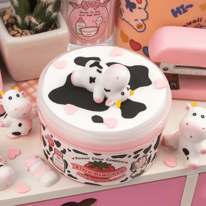 Straw-Dairy Cow 2 Slimes in 1 | Kawaii Slime Company