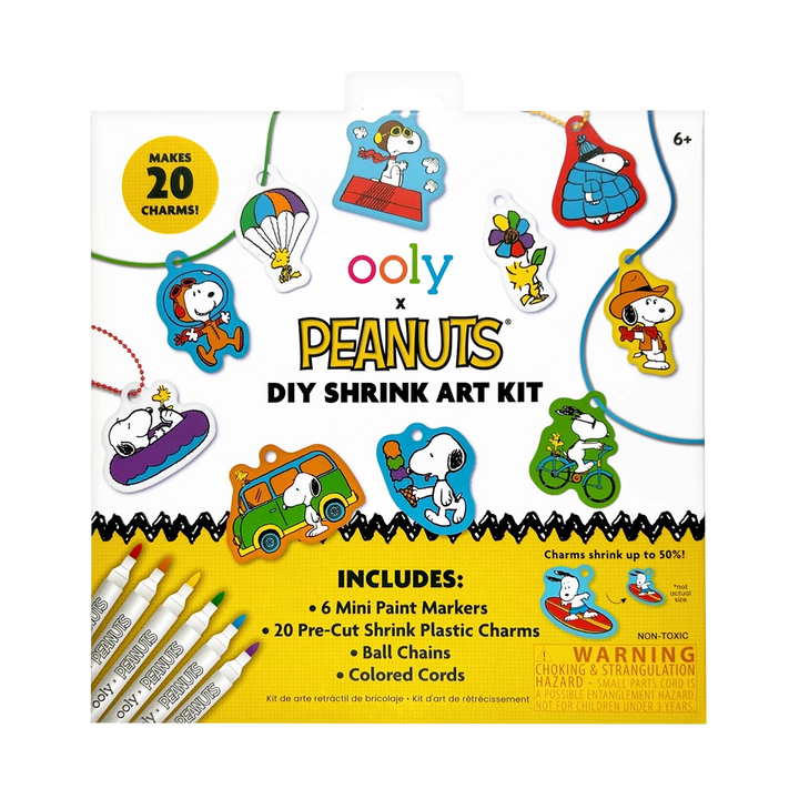 OOLY X Peanuts: D.I.Y. Shrink Art Kit & 6 Mini Paint Markers | OOLY