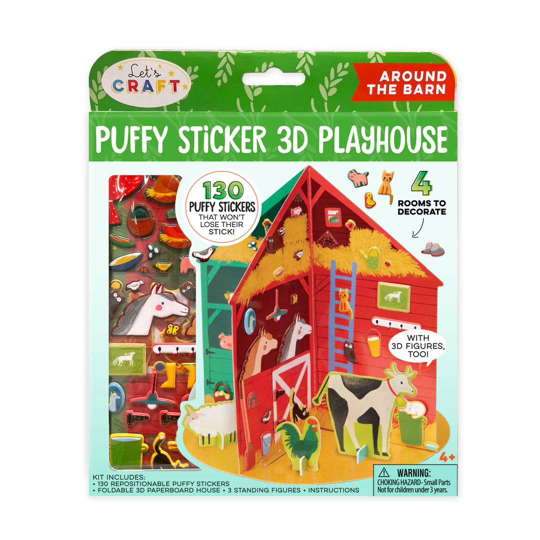 cover art of puffy sticker 3d playhouse farm