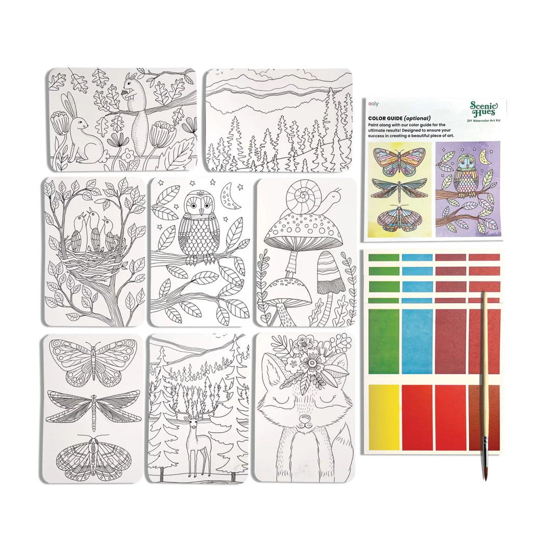 8 blank watercolor postcards