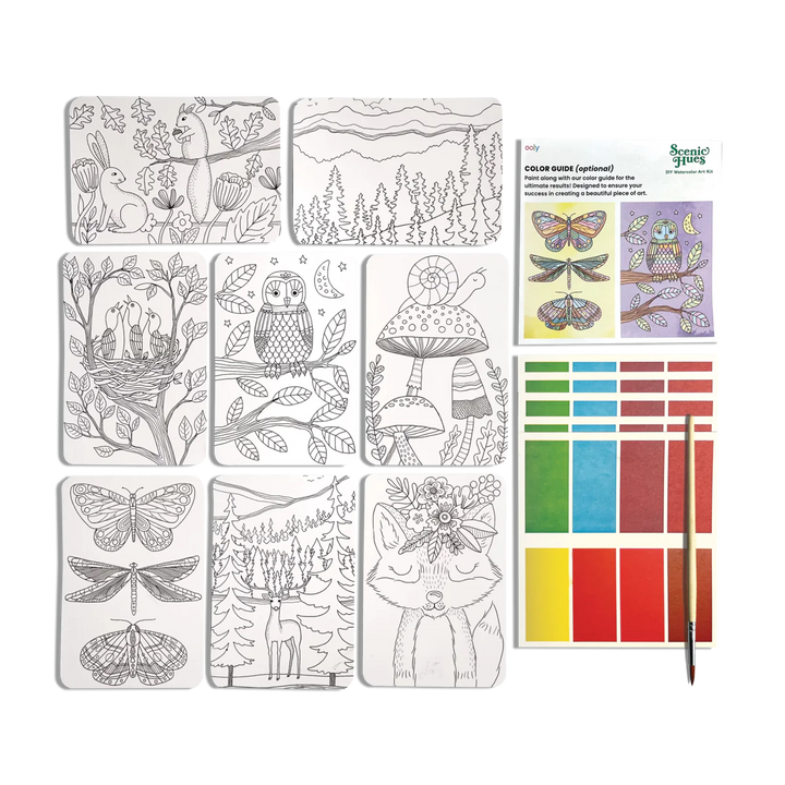 8 blank watercolor postcards