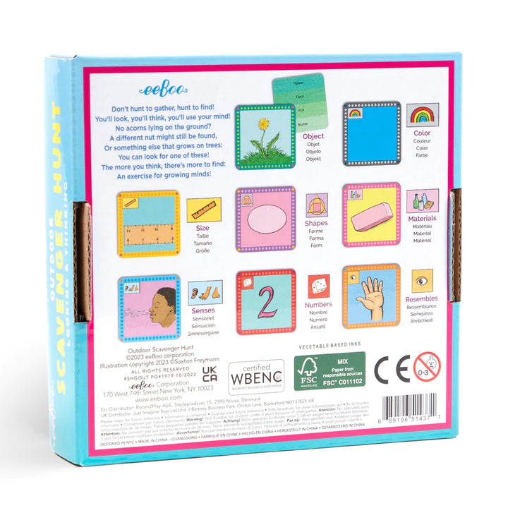 back of scavenger hunt box