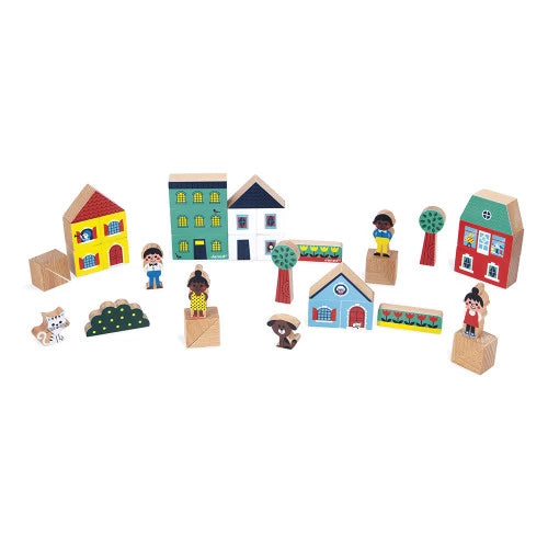 Set of 36 Wooden Blocks - City - Cross Roads | Janod