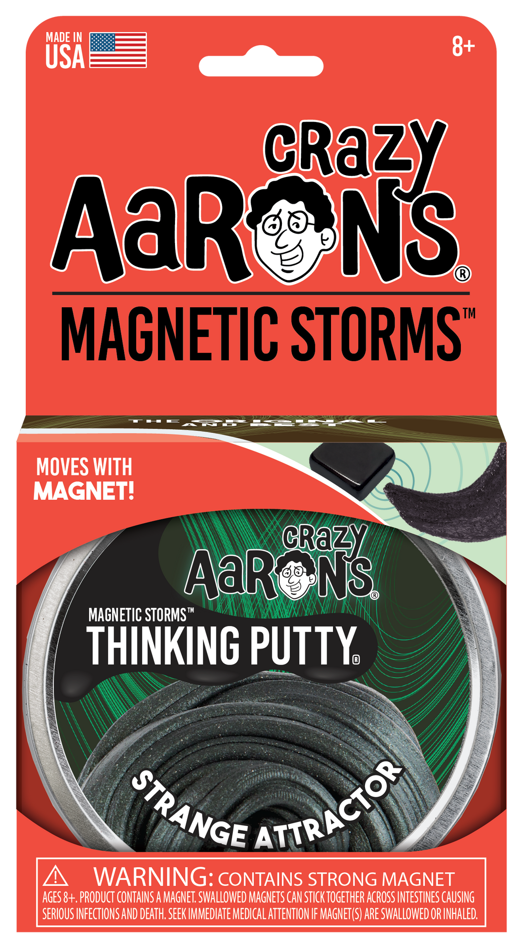 Magnetic Thinking Putty - Strange Attractor - Thinking Putty Tin 4" | Crazy Aaron's