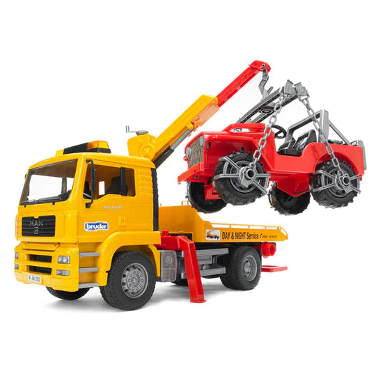 MAN TGA Breakdown Truck w/ Cross Country Vehicle | Bruder - LOCAL PICKUP