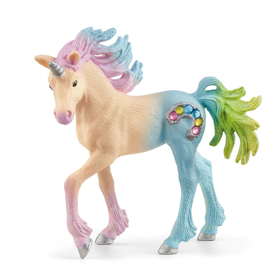 side view of marshmallow unicorn foal