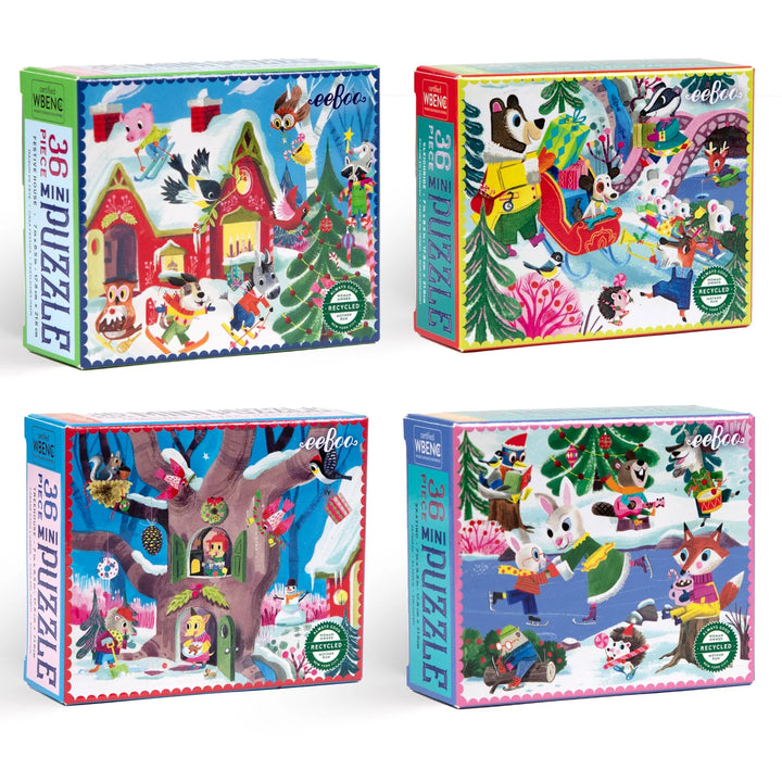 Woodland Holiday Miniature Puzzles -  36 pieces | eeBoo