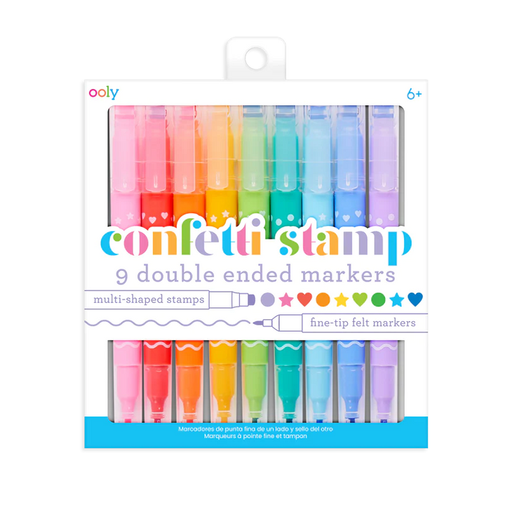 Confetti Stamp Double-Ended Stamp Markers - Set of 9 | OOLY