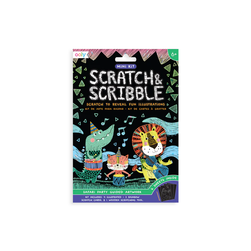 Safari Party Scratch and Scribble Mini Scratch Art | OOLY