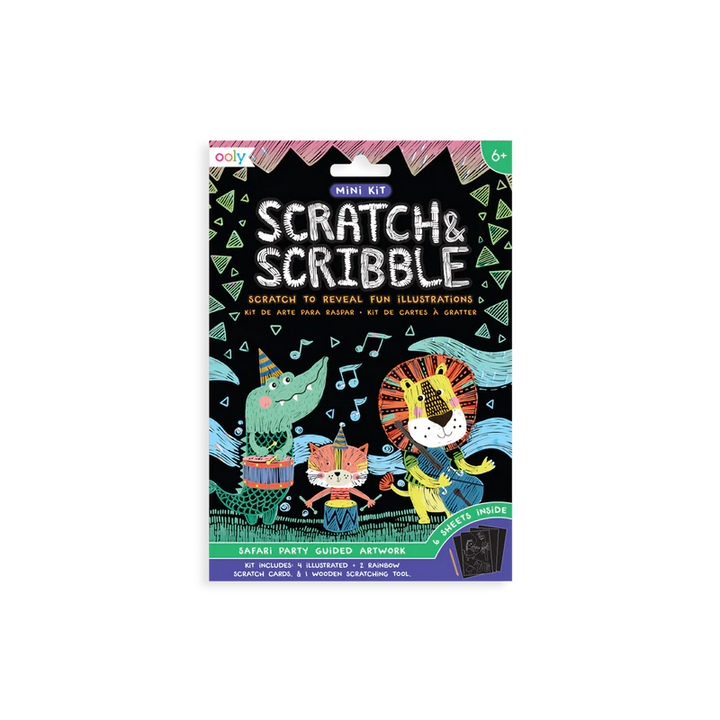 Safari Party Scratch and Scribble Mini Scratch Art | OOLY