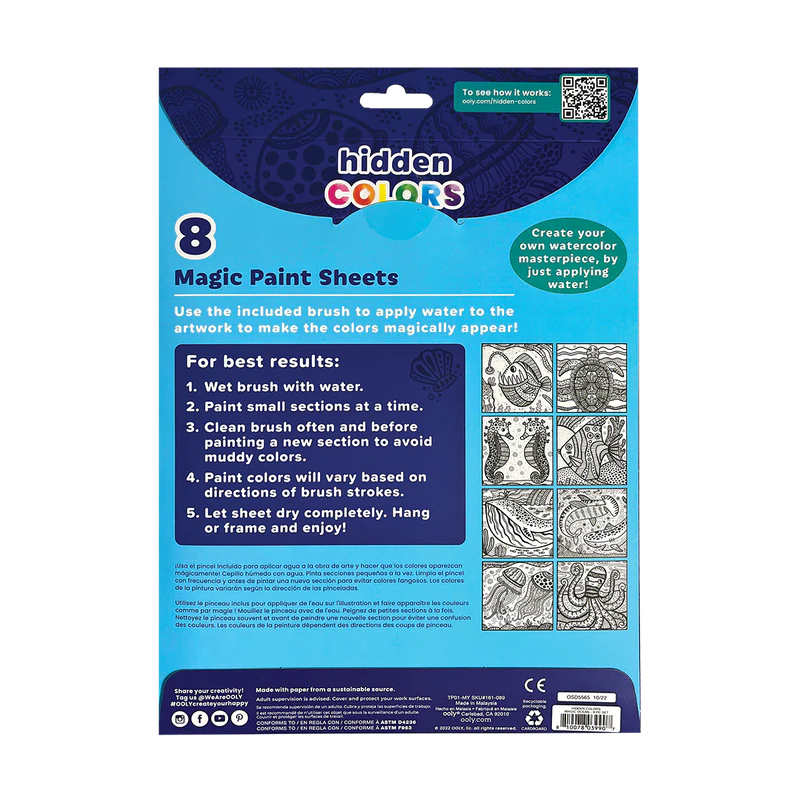 Hidden Colors Magic Paint Sheets - Magic Ocean | OOLY