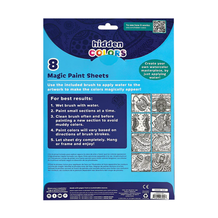 Hidden Colors Magic Paint Sheets - Magic Ocean | OOLY