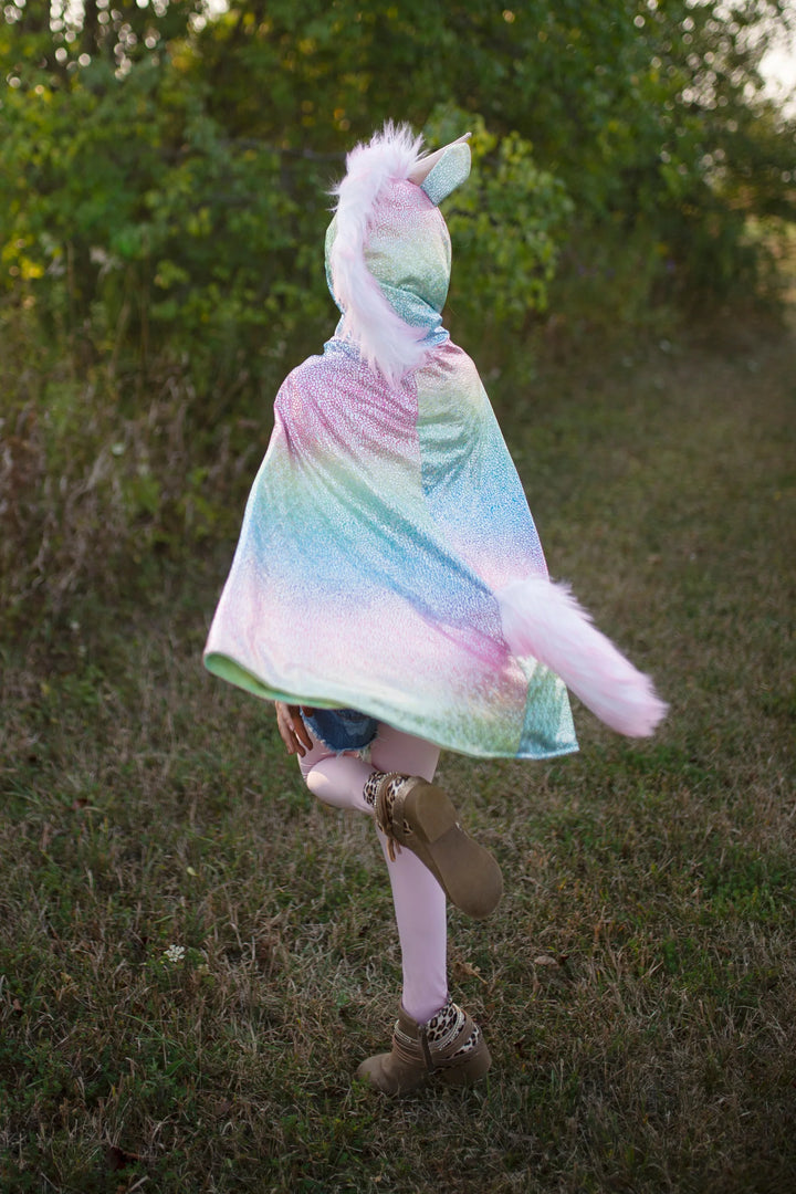 Rainbow Reversible Unicorn Dragon Cape | Great Pretenders