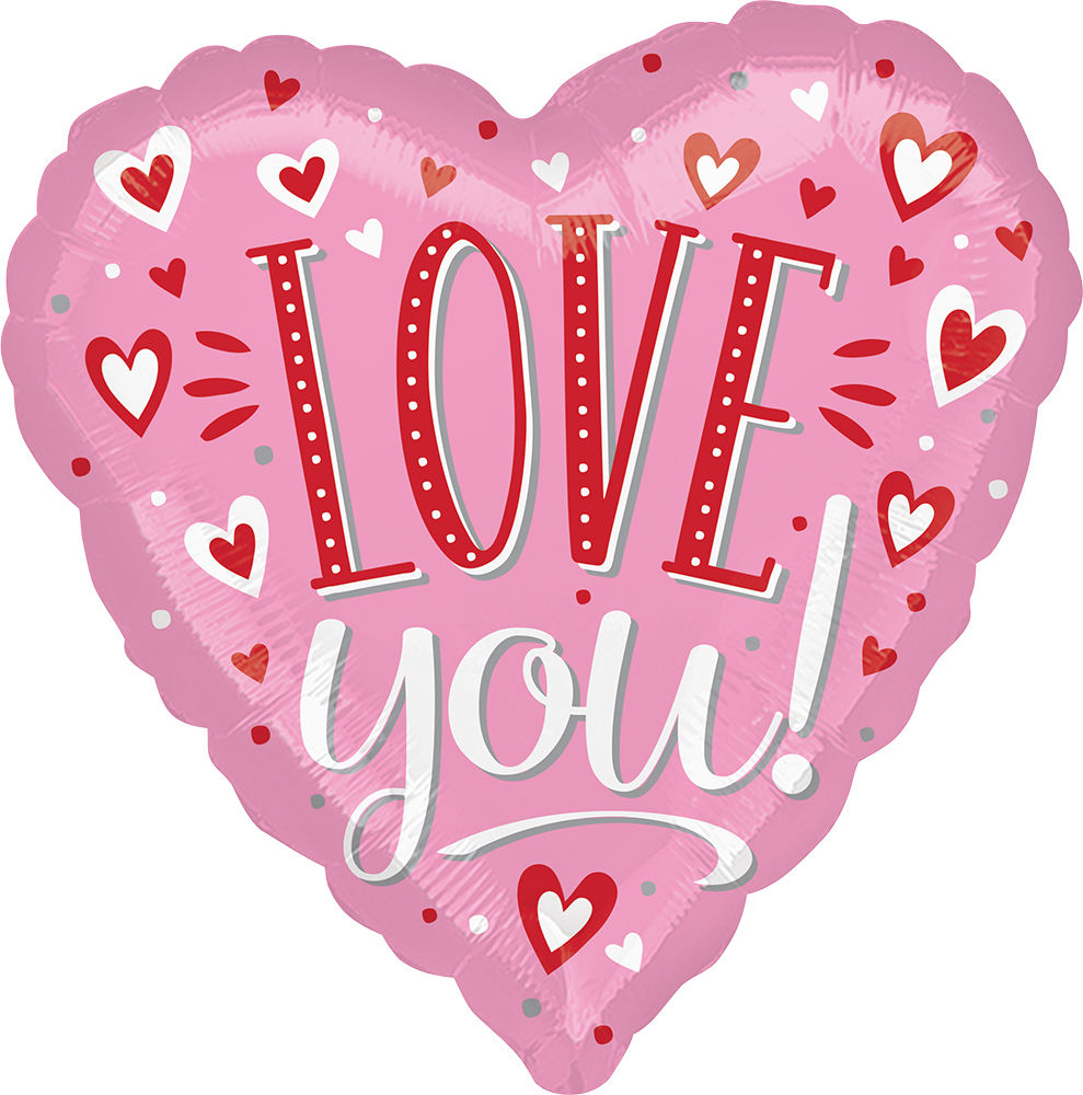 Love You White Dots Balloon Bouquet