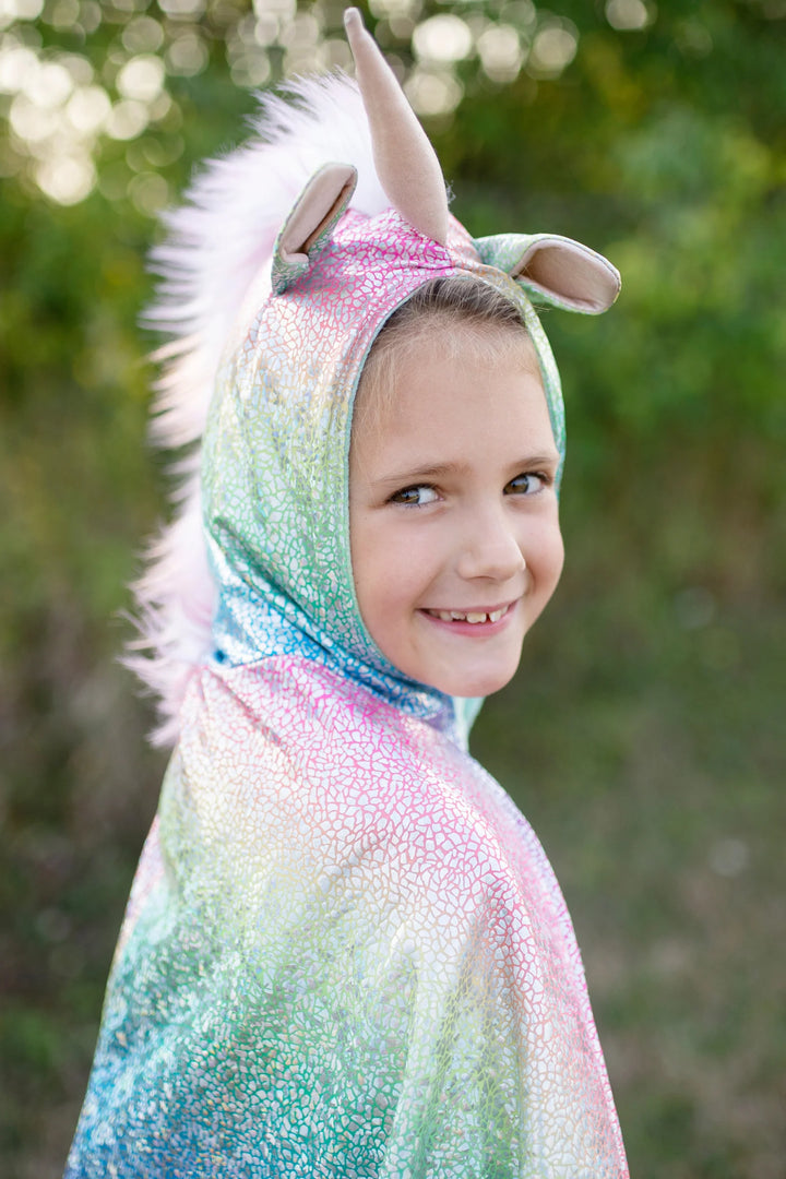 Rainbow Reversible Unicorn Dragon Cape | Great Pretenders