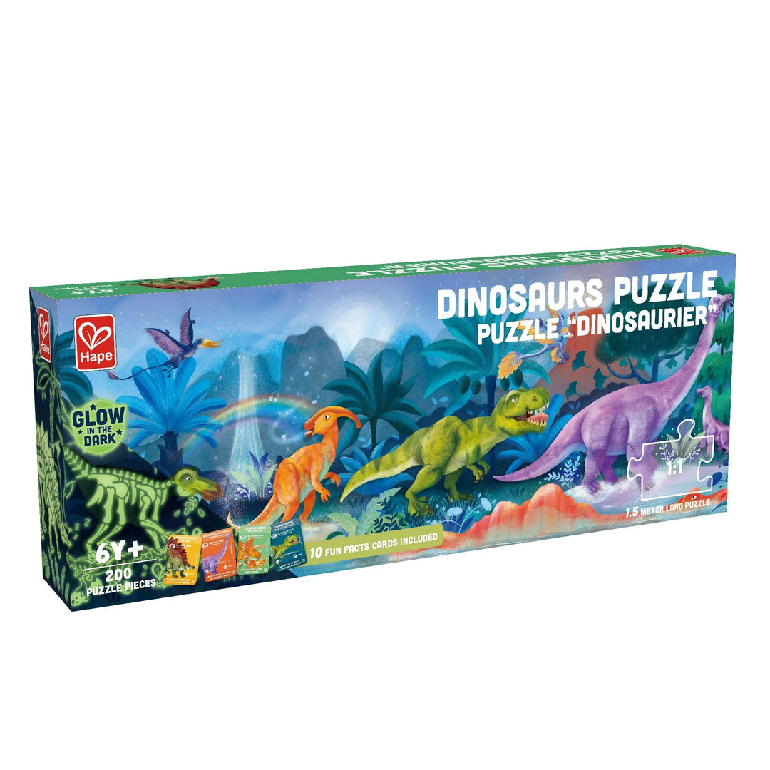 Dinosaurs Puzzle - Glow in the Dark - 200 Pieces | Hape
