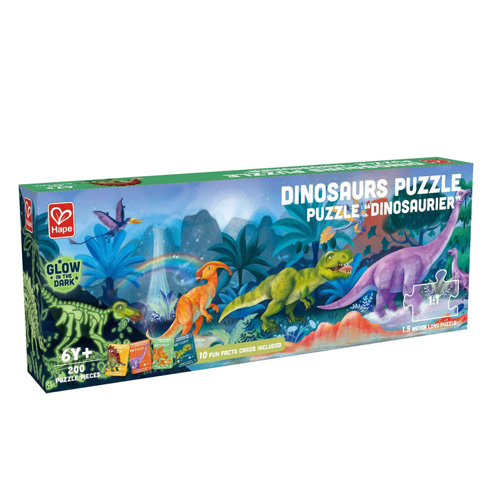 Dinosaurs Puzzle - Glow in the Dark - 200 Pieces | Hape