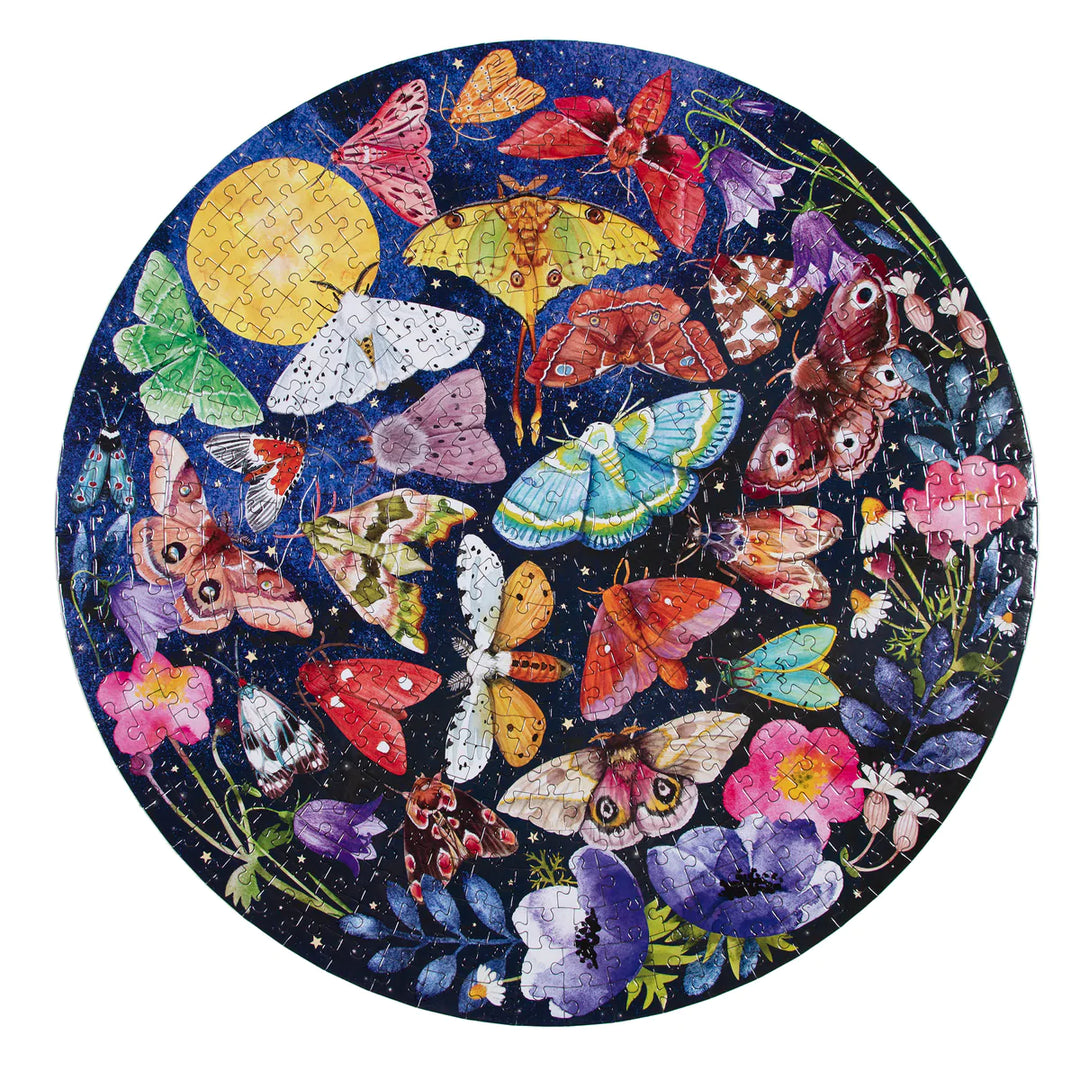 Moths 500 Piece Round Puzzle | eeBoo