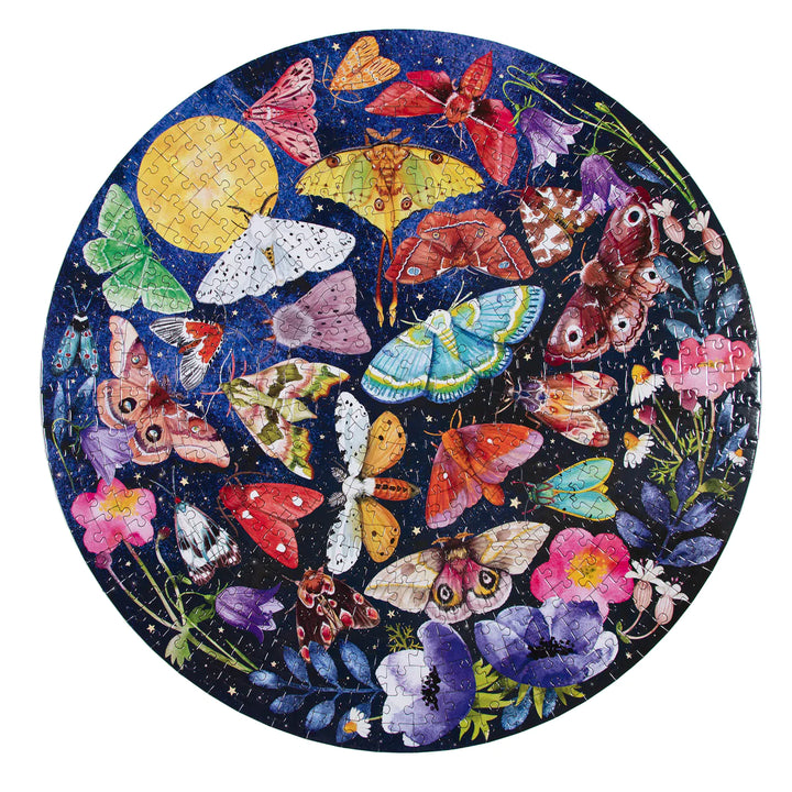 Moths 500 Piece Round Puzzle | eeBoo