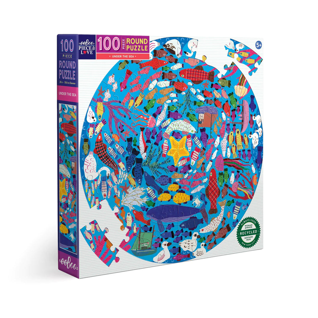 Under the Sea 100 Piece Round Puzzle | eeBoo