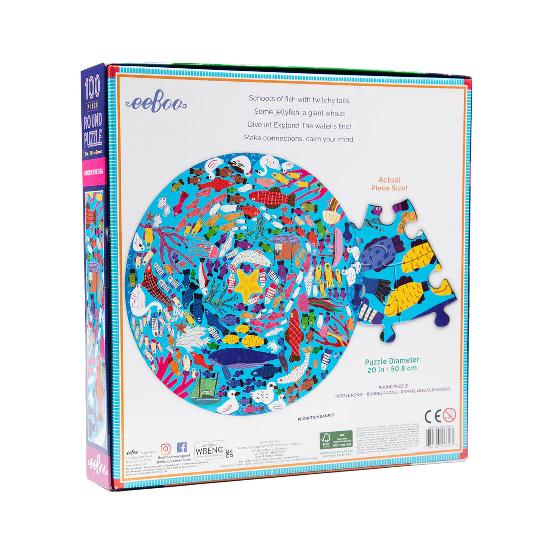 Under the Sea 100 Piece Round Puzzle | eeBoo
