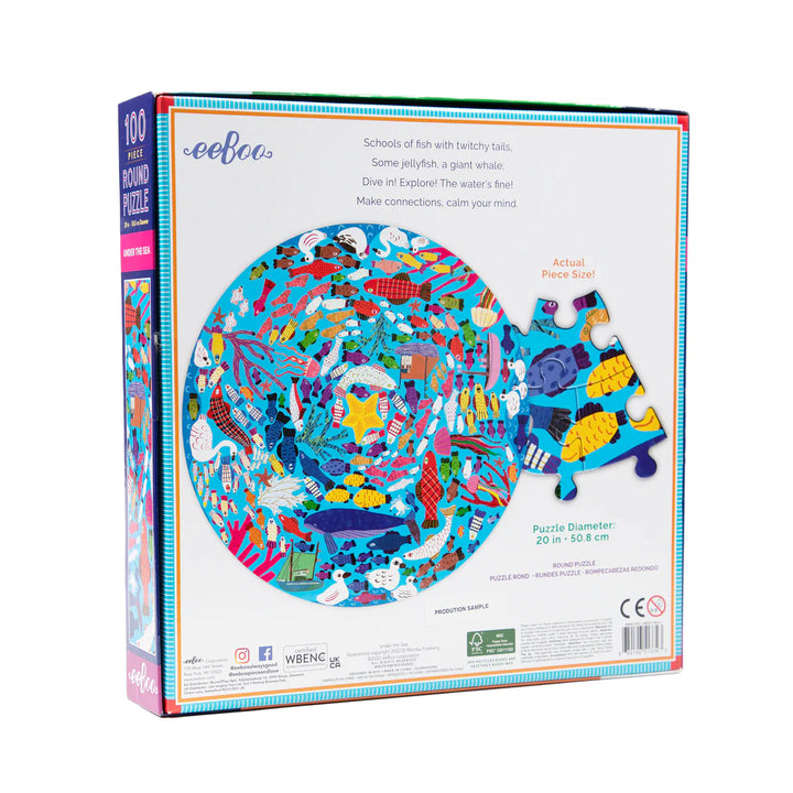 Under the Sea 100 Piece Round Puzzle | eeBoo