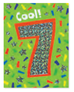 Age 7 Foil Gift Enclosure Card