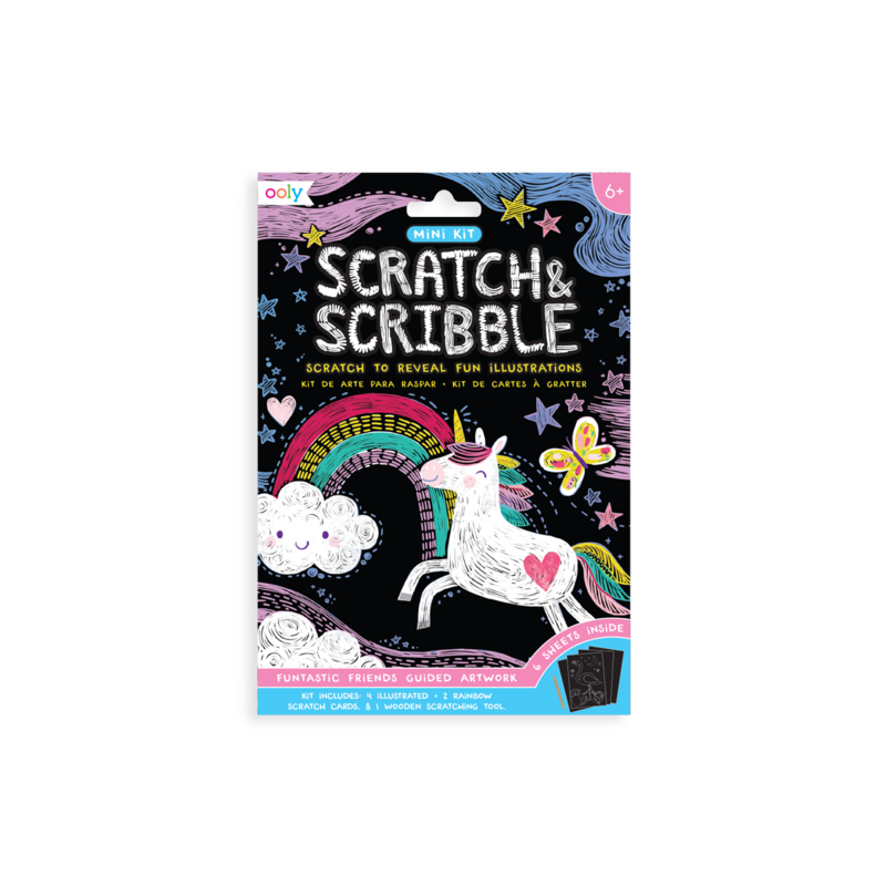 Funtastic Friends Scratch and Scribble Mini Scratch Art Kit | OOLY